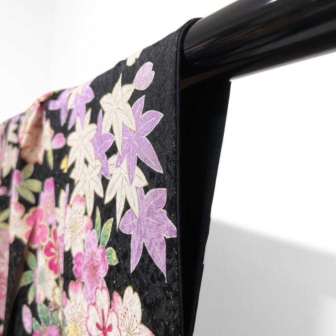 金通し 金駒刺繍 金彩 菊花 楓 桜花 振袖 着物 013a p - メルカリ