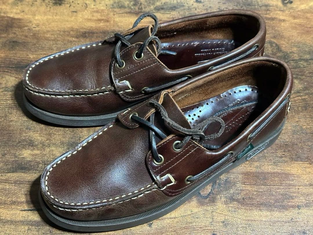 パラブーツBARTH MARINE デッキシューズ5.5 24.5 パラブーツ BARTH AMERICA ブラウン｜名作デッキシューズ