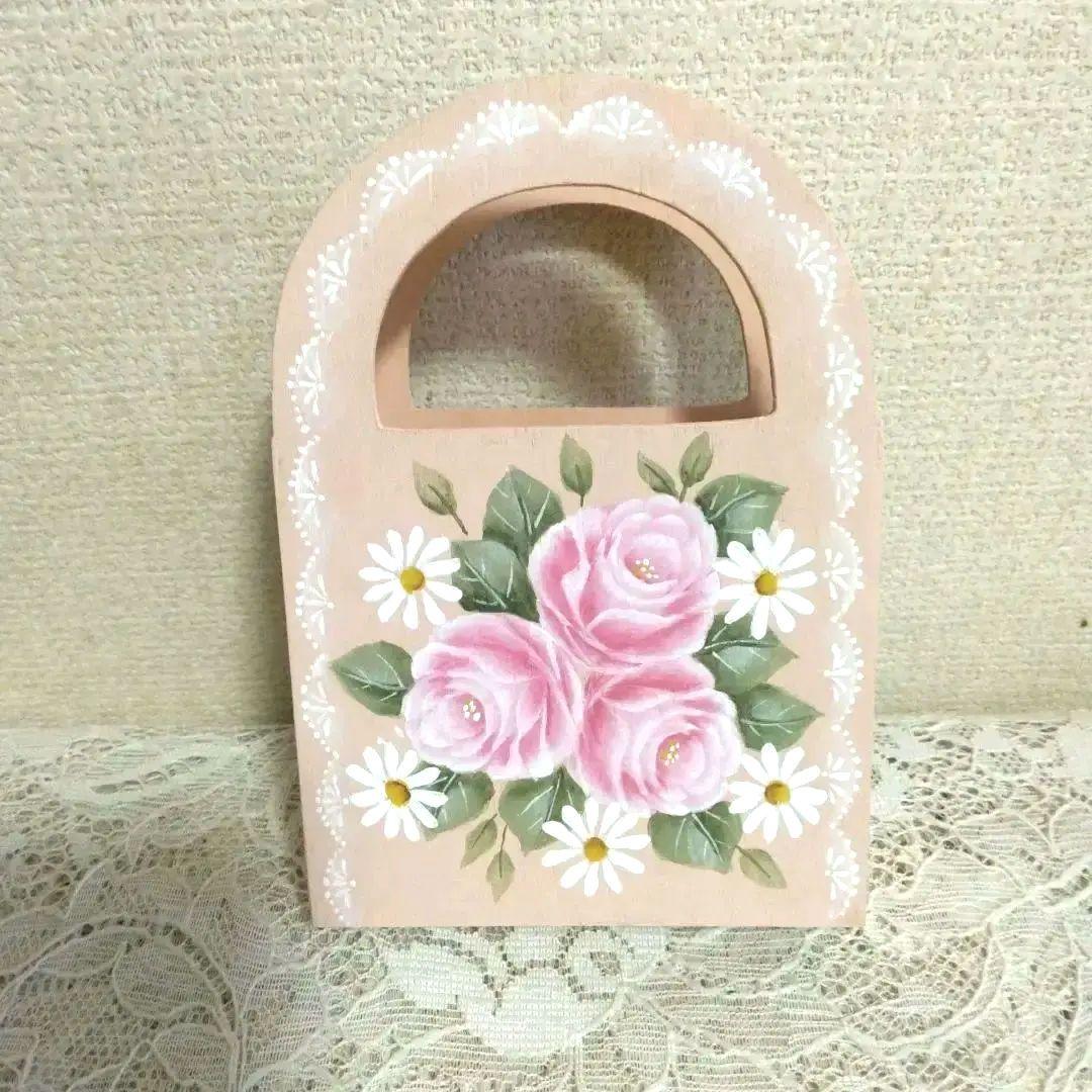 トールペイント作品 薔薇とデージーの小物入れ - メルカリ