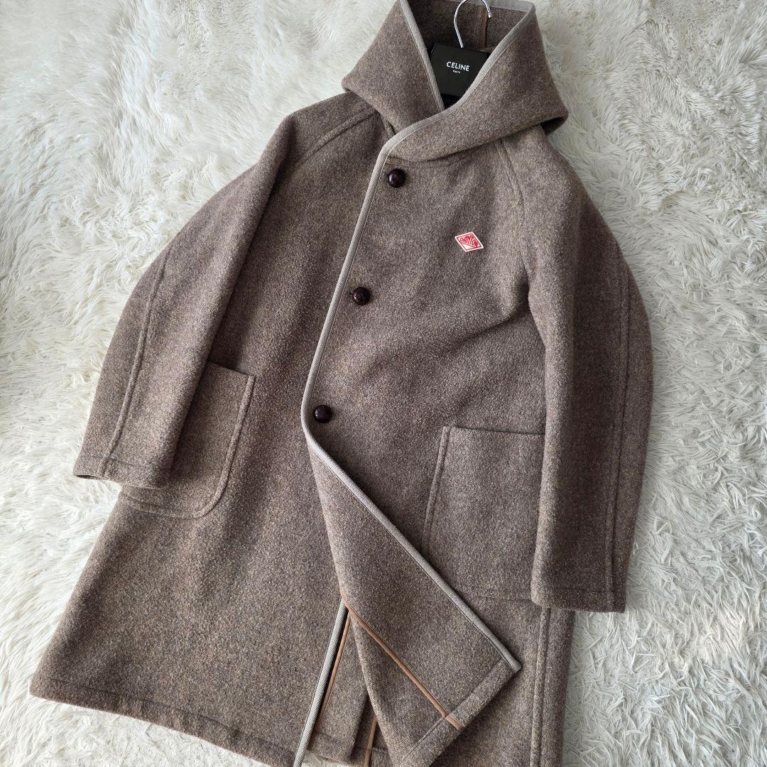 【美品/36】ダントン ウールモッサ ロング フードコート 胡桃ボタン フレディ アンド グロスター FREDY & GLOSTER 【DANTON/ダントン