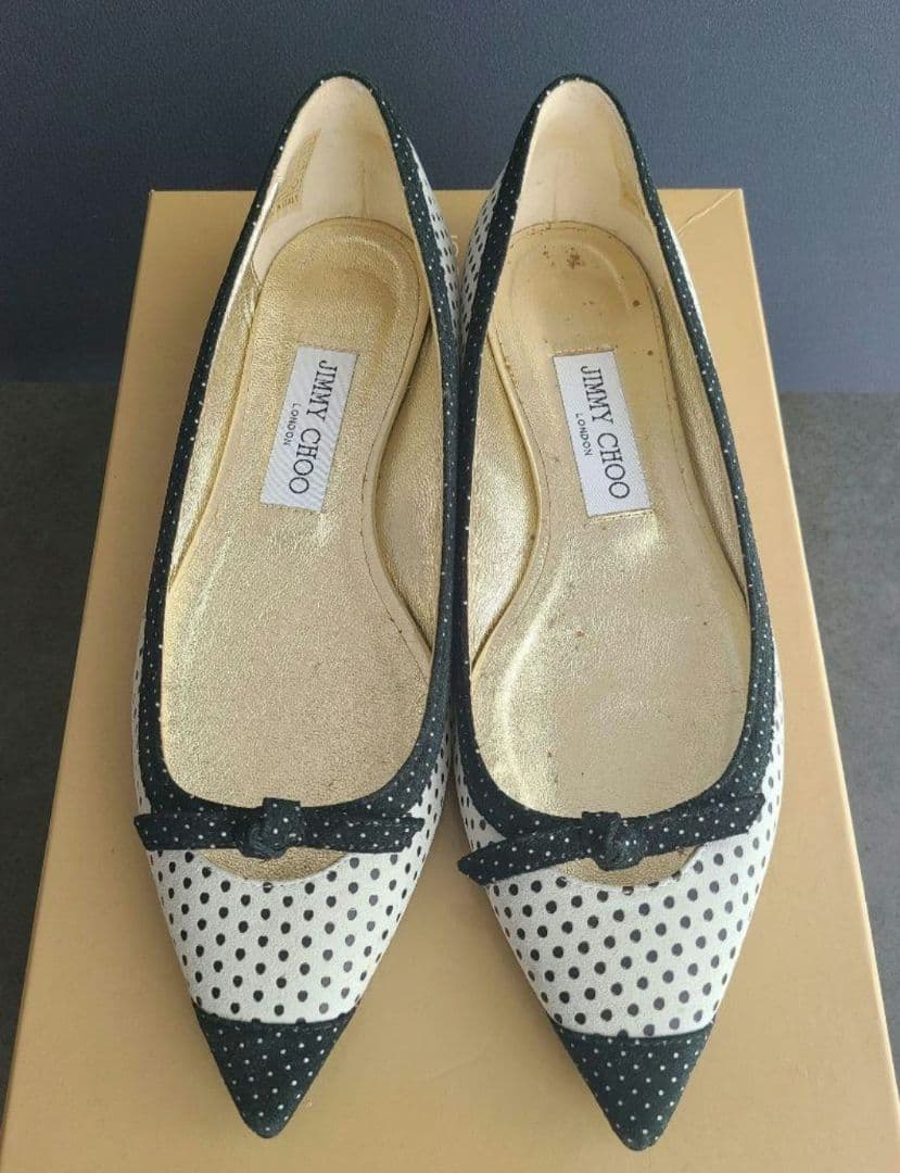 ドット柄ポインテッドトゥフラットシューズ artemis by DIANA｜プチリボン ドット柄フラットシューズ | Rakuten