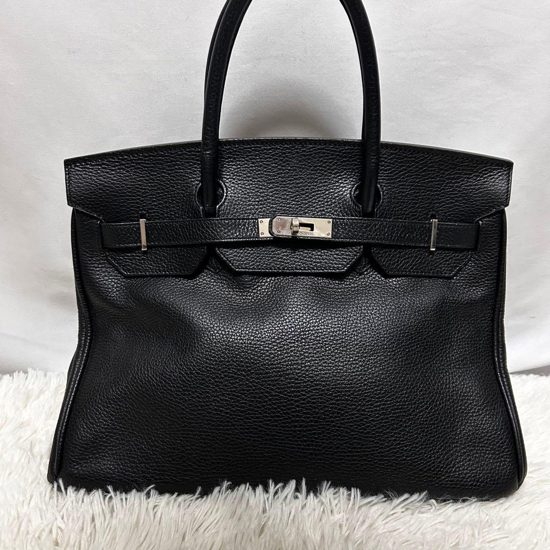 美品　HIGH CLASS ハンドバッグ　トートバッグ　35 シボ革　ブラック 美品］ヘンリーハイクラス HIGH CLASS 35 ハンドバッグ トートバッグ
