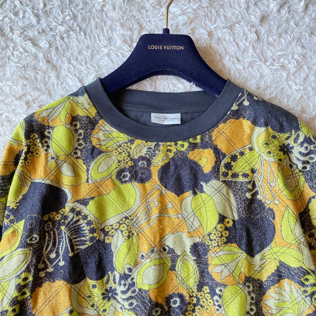 ドリスヴァンノッテン コットン切り替えトレーナー ラメ入り生地