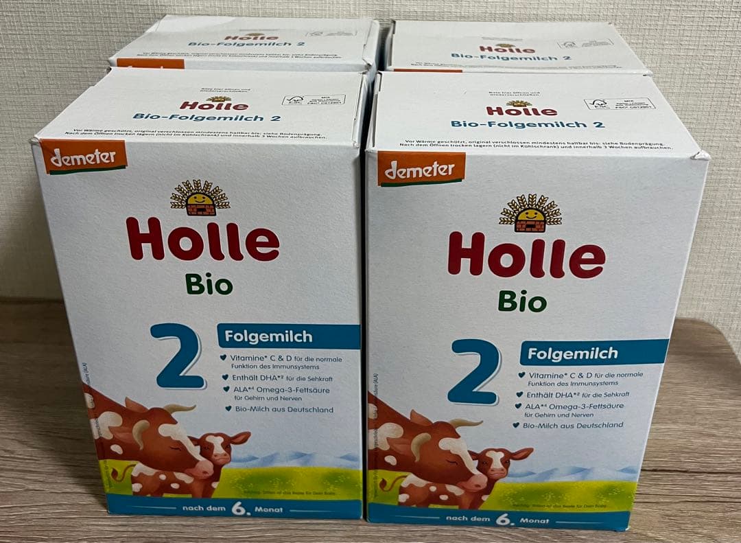 Holle ホレ オーガニック 牛 粉ミルク Step2 600g x 4個 ホレ オーガニック粉ミルク Step 2 (6ヶ月～36ヶ月) 600g × 2個セット