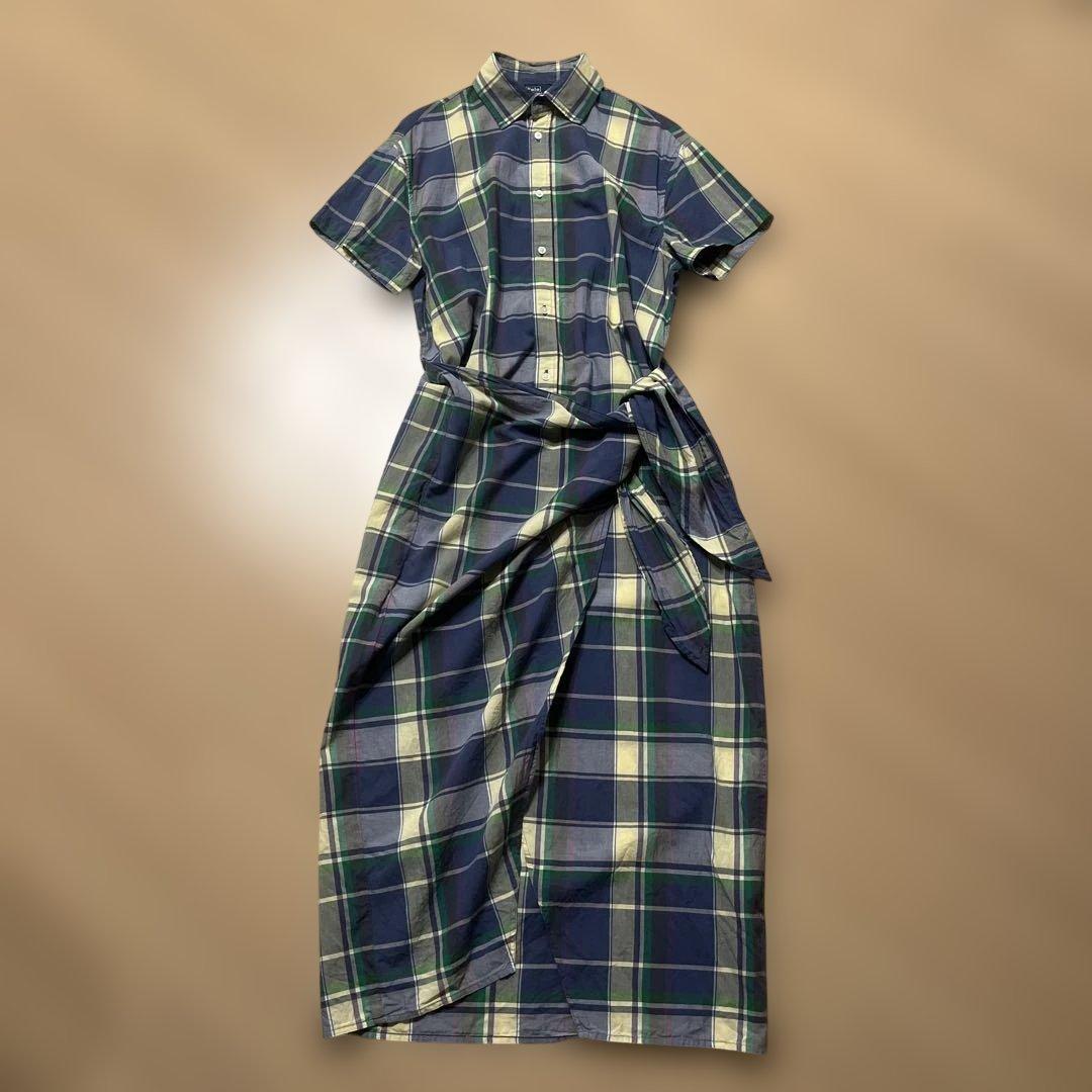 ポロラルフローレン マドラスチェック ワンピース ラップスカート 4