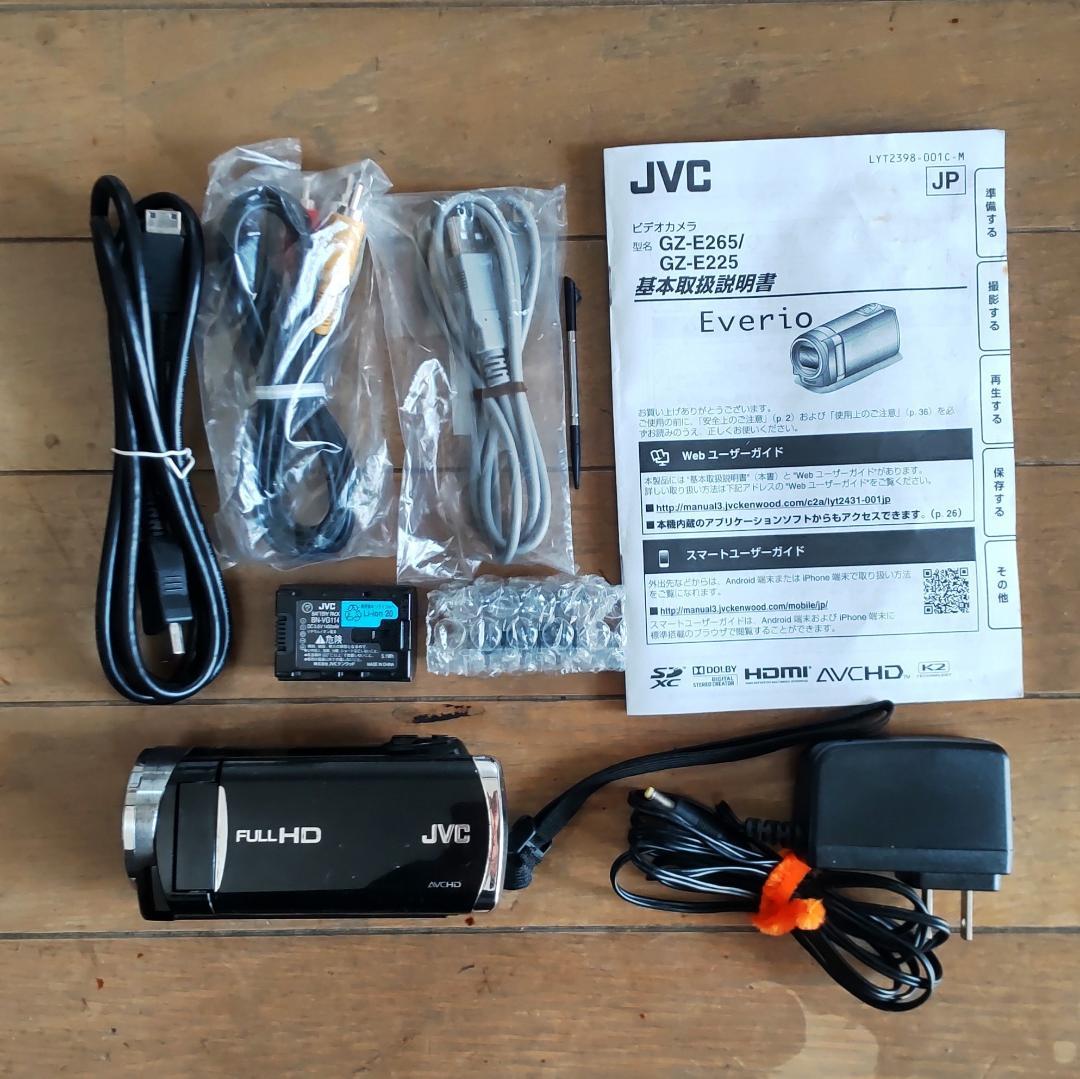 JVC ビデオカメラ Everio GZ-E265 SDカード、予備バッテリー付SDカード