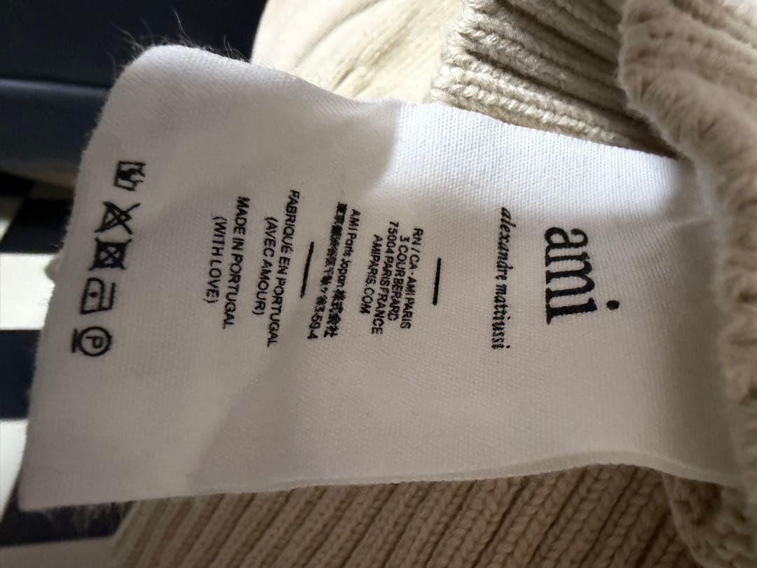 ami paris アミパリ ニット ベージュ Lサイズ - メルカリ