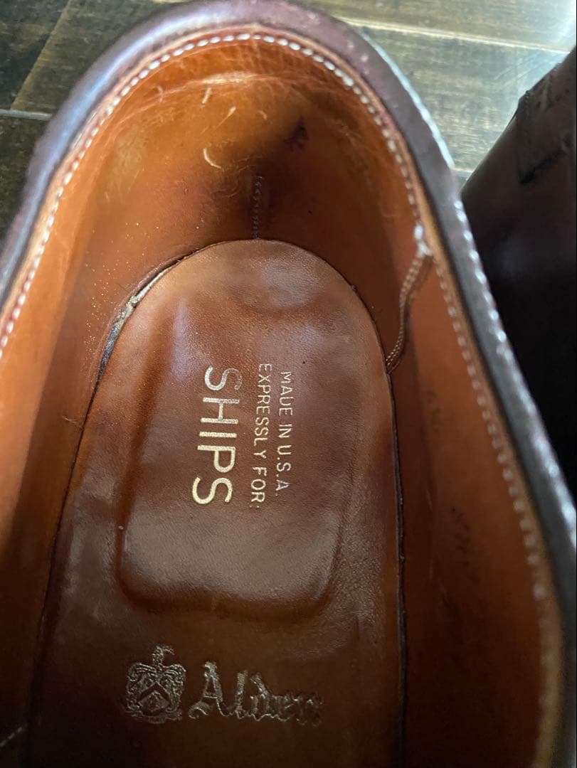 【SHIPS別注】Alden 994 コードバン サドル 6.5D バーガンディ