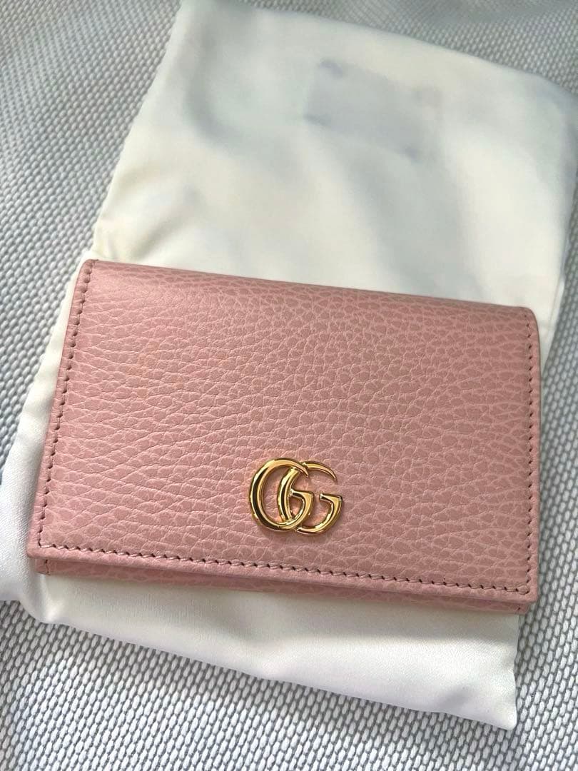 GUCCI グッチ 名刺入れ カードケース ピンク マーモント ダブルG 新品