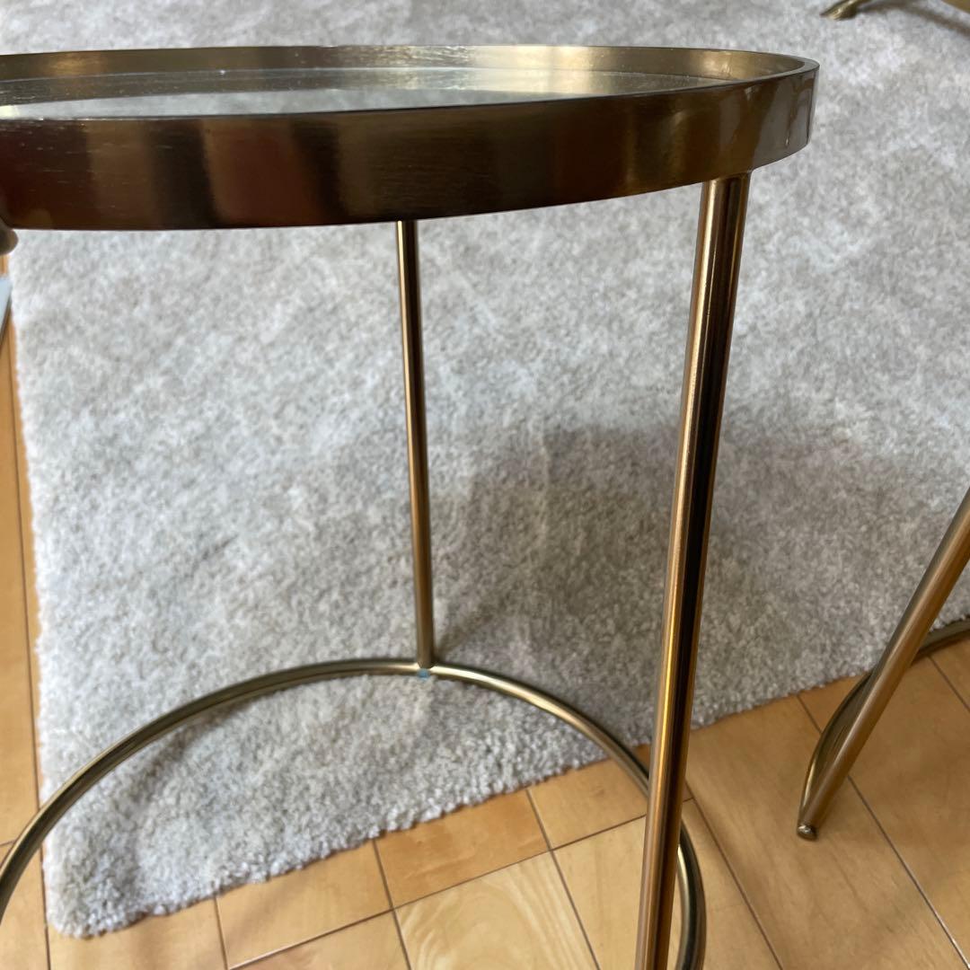 ZARA HOME ガラステーブル サイドテーブル ゴールド ザラホーム ロー