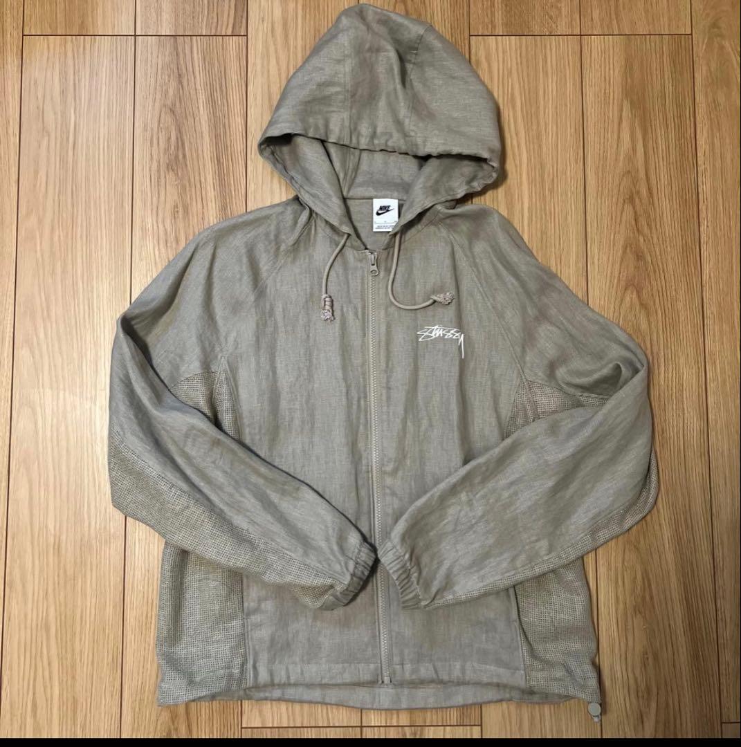 nike stussy linen ジャケット Nike x Stüssy Linen Jacket Hoodie size SMALL Beige | eBay