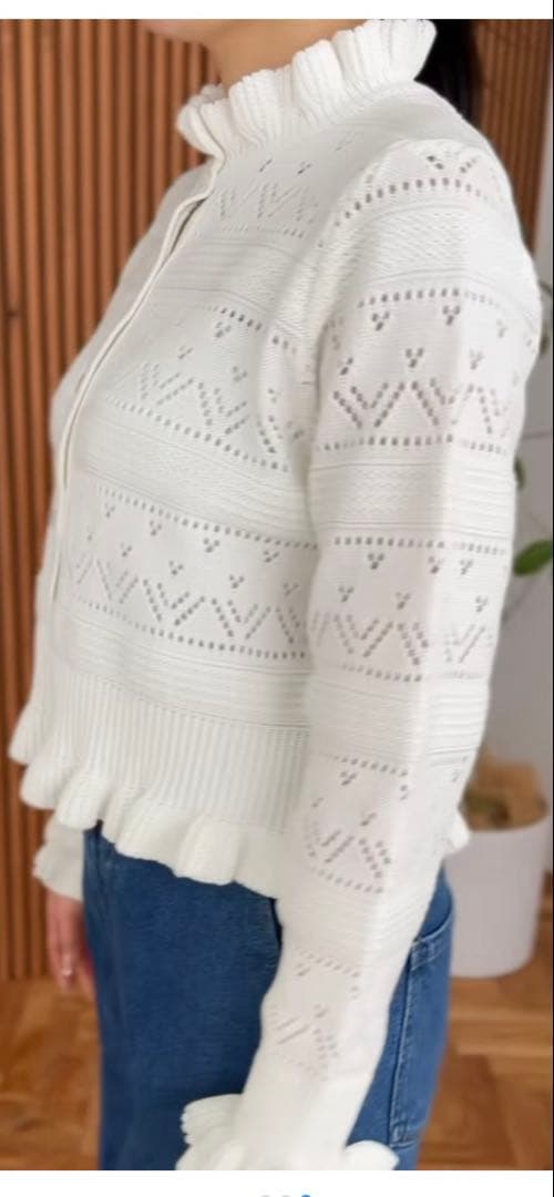 極美品♡trefle+1 ハートクロシェカーディガン ホワイト - メルカリ