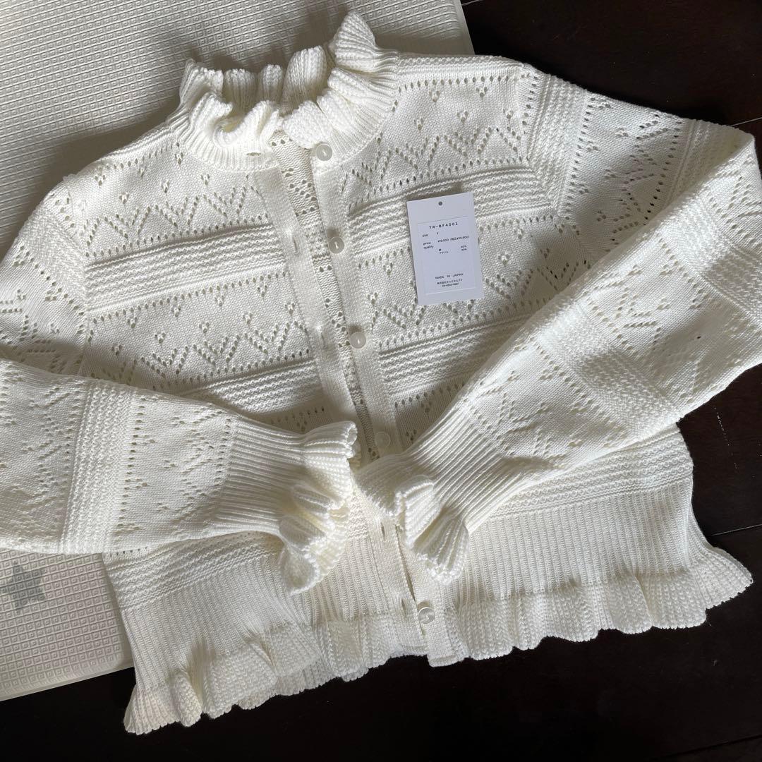 極美品♡trefle+1 ハートクロシェカーディガン ホワイト - メルカリ