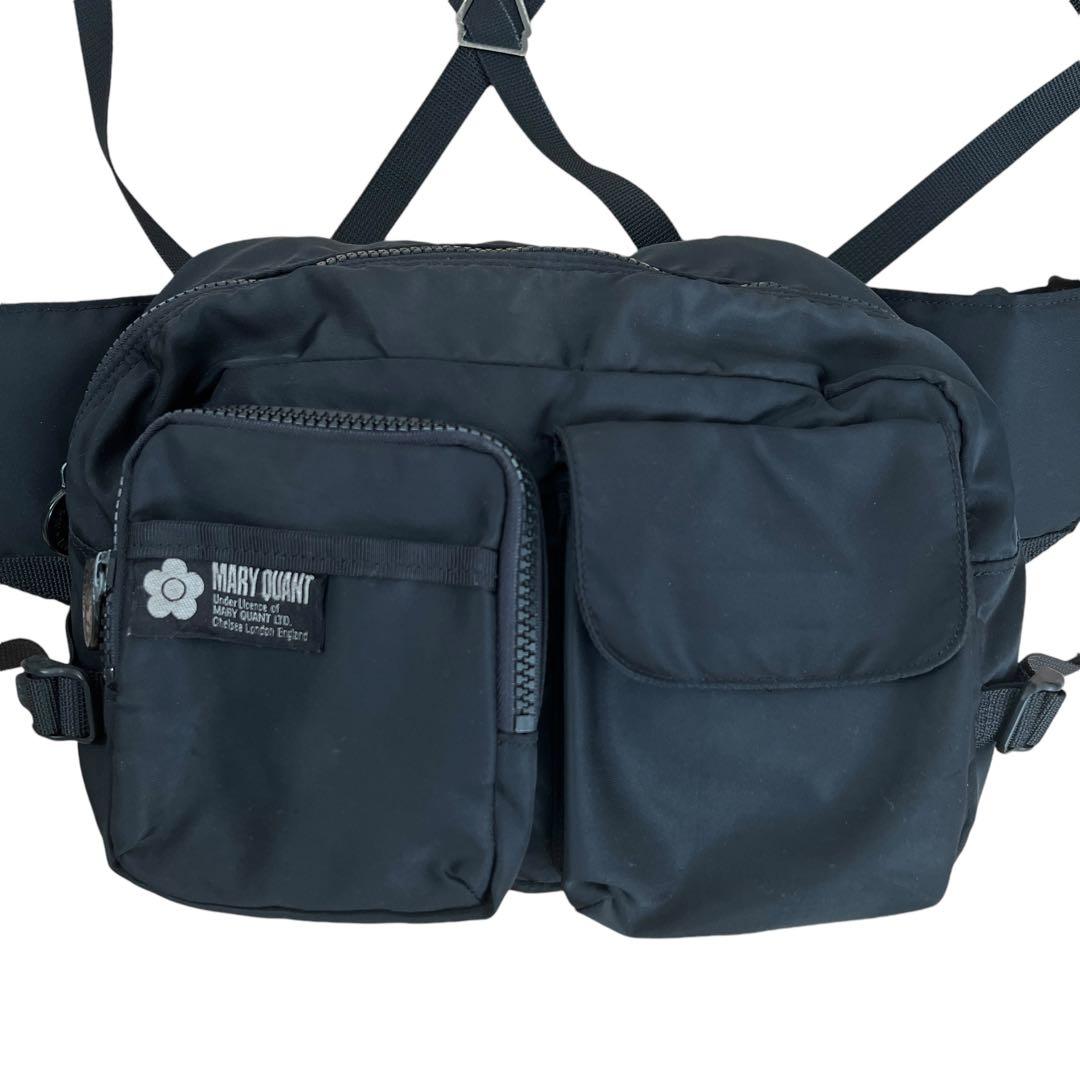 MARY QUANT 3way ボディバッグ ウエストポーチ リュック 黒 - メルカリ