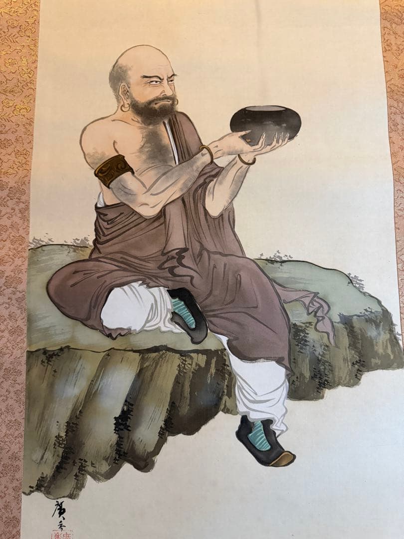 掛軸 香をきく達磨　浦田廣香（うらた ひろか）