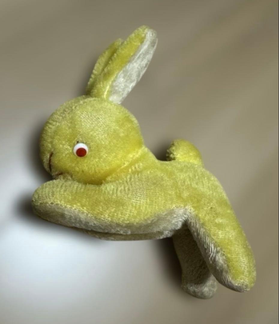アンティーク　跳ねうさぎ　ぬいぐるみ 黄色 アンティーク 跳ねうさぎ ぬいぐるみ 黄色 アンティーク 跳ねうさぎ
