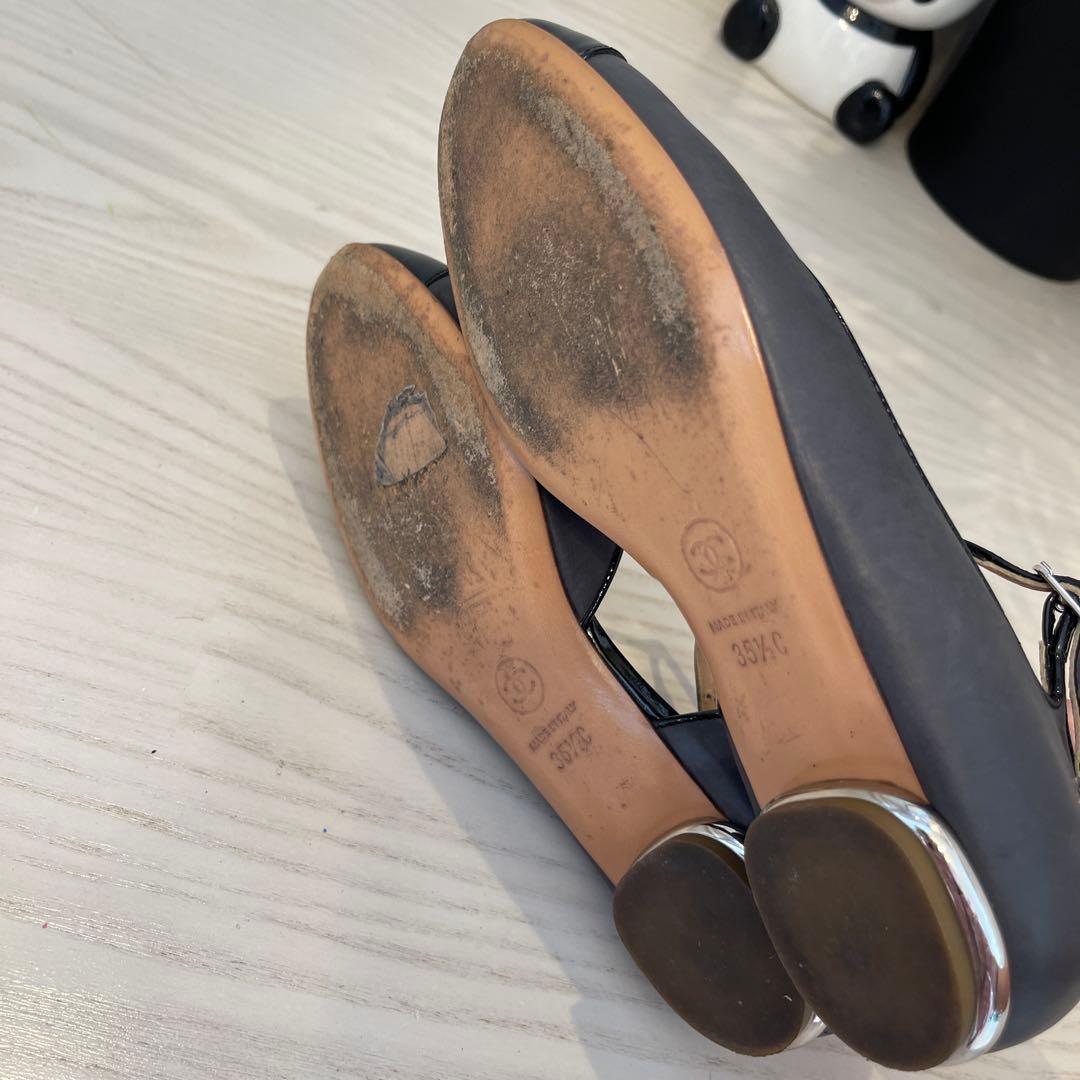 シャネル CHANEL G28651 フラットシューズ 35 1/2C