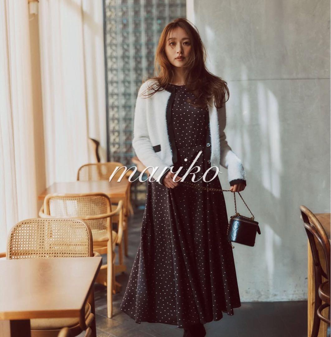 新品♡ジャスグリッティー キラキラフェザーカーディガン アプワイザー