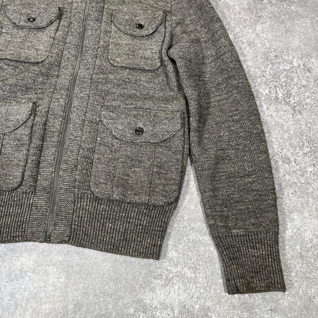 RRL ドライバーズニット アルパカ リネン S グレー ヴィンテージモデル