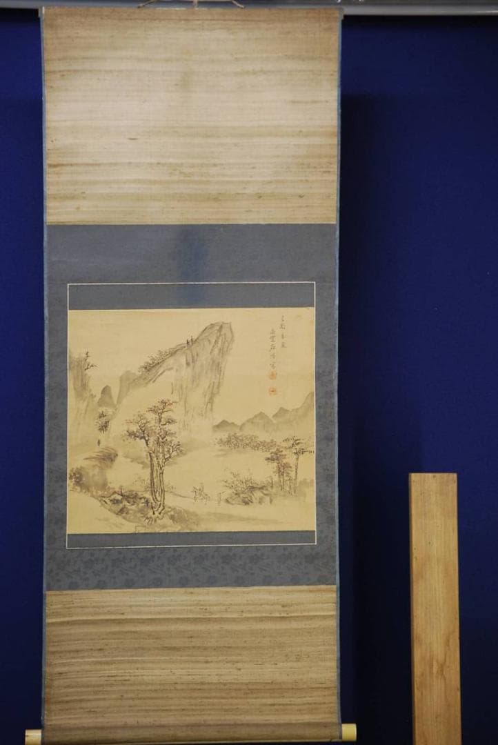 真作/巖谷小波/大和路や・・・/灯籠/俳句/布袋屋掛軸HI-921