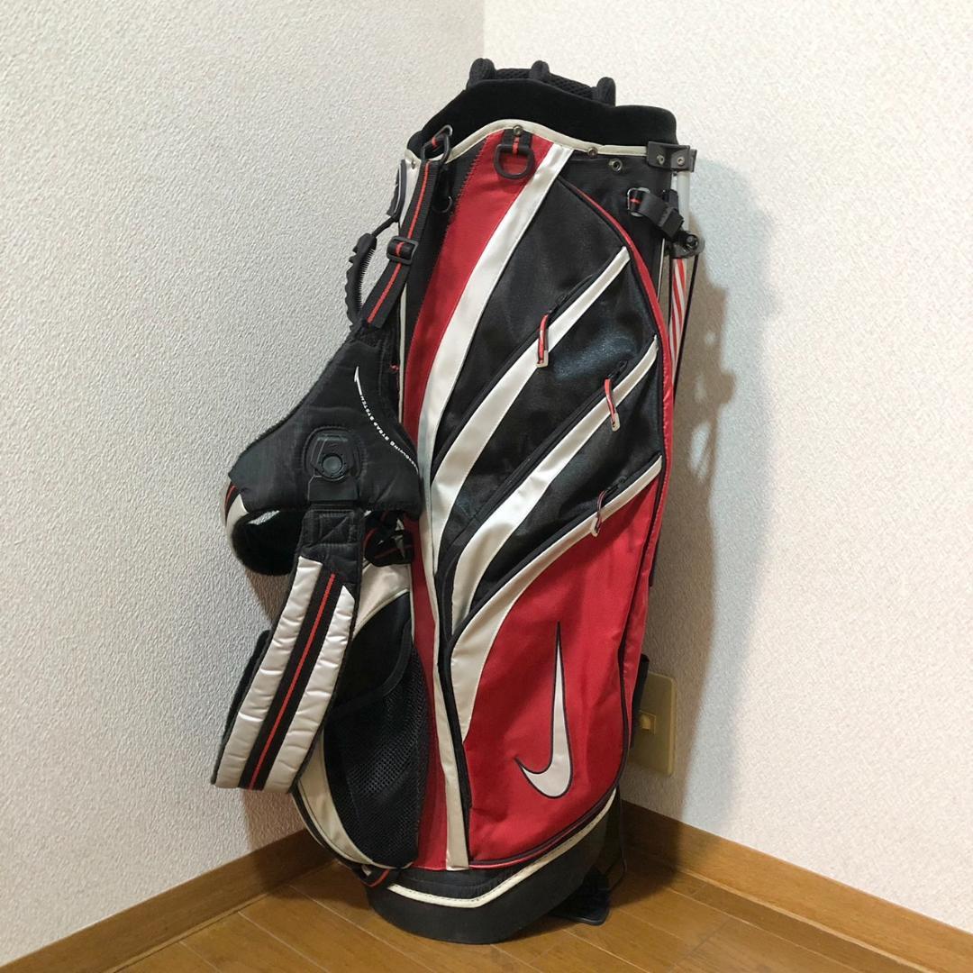 希少】 NIKE ナイキ ゴルフ キャディバッグ スタンド型 6分割 レッド