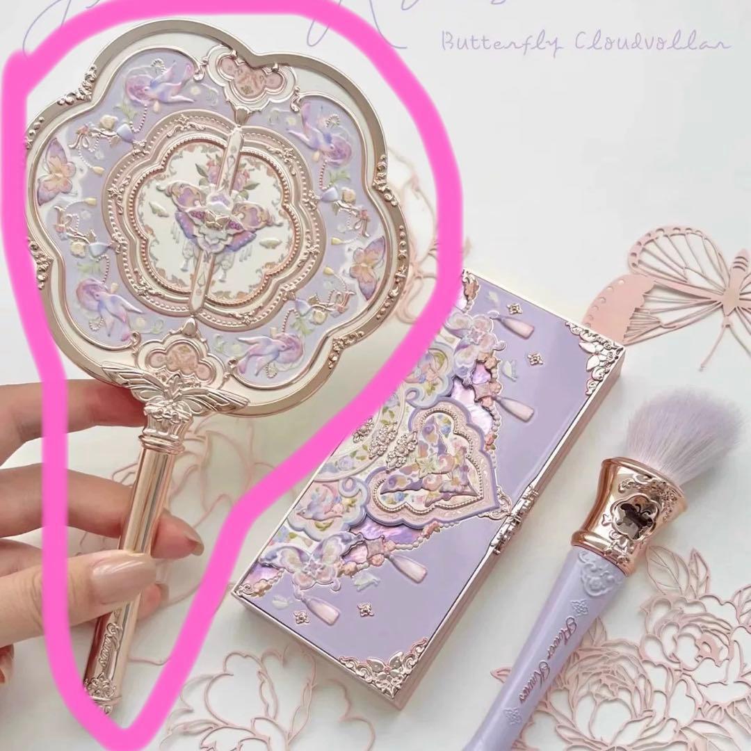 フラワーノーズ胡蝶雲肩シリーズハンドミラー紫 - メルカリ