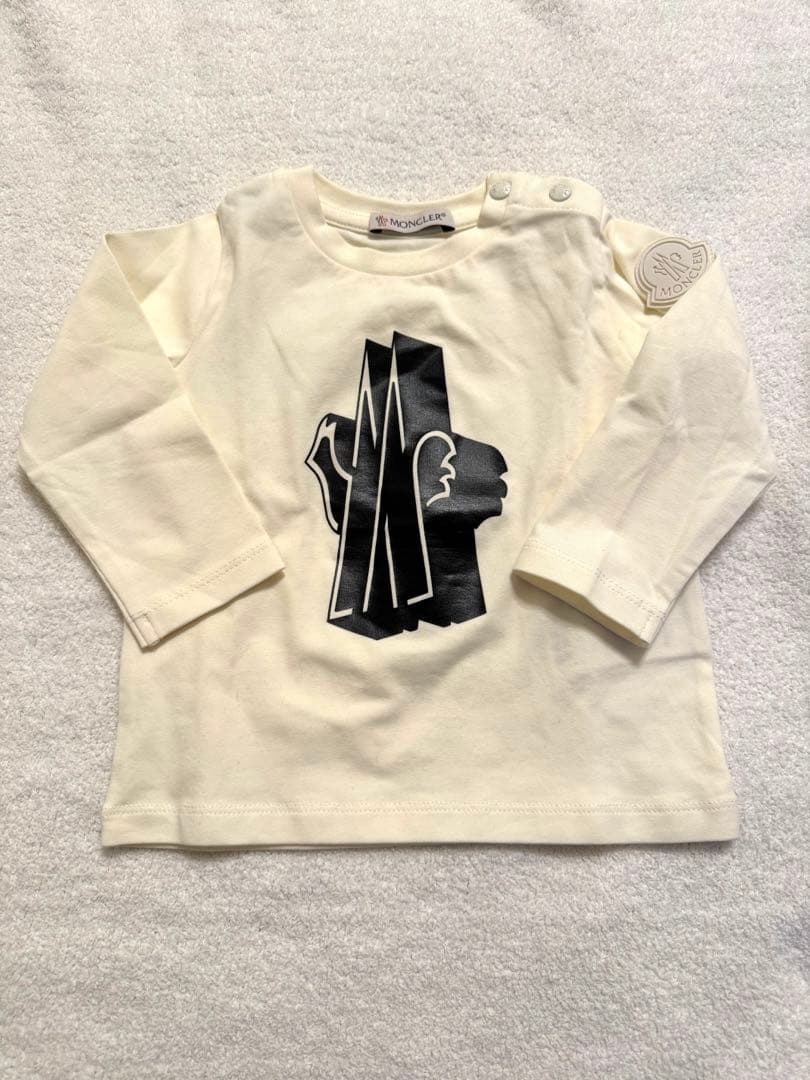 【新品】MONCLER モンクレール ベビー ロングTシャツ クリーム色 ホワイトアイボリー Tシャツ : ポロシャツ＆Tシャツ 向けの Children