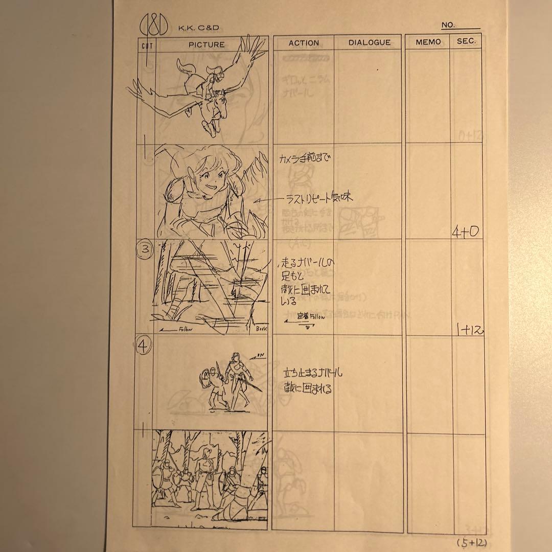 「ファイアーエムブレム」パイロット用絵コンテ 第三飛行少女隊 絵コンテ