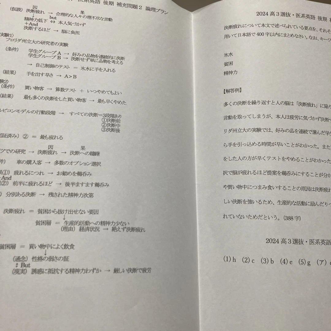 駿台 最新版 高三選抜医系英語セット プリント付き - メルカリ