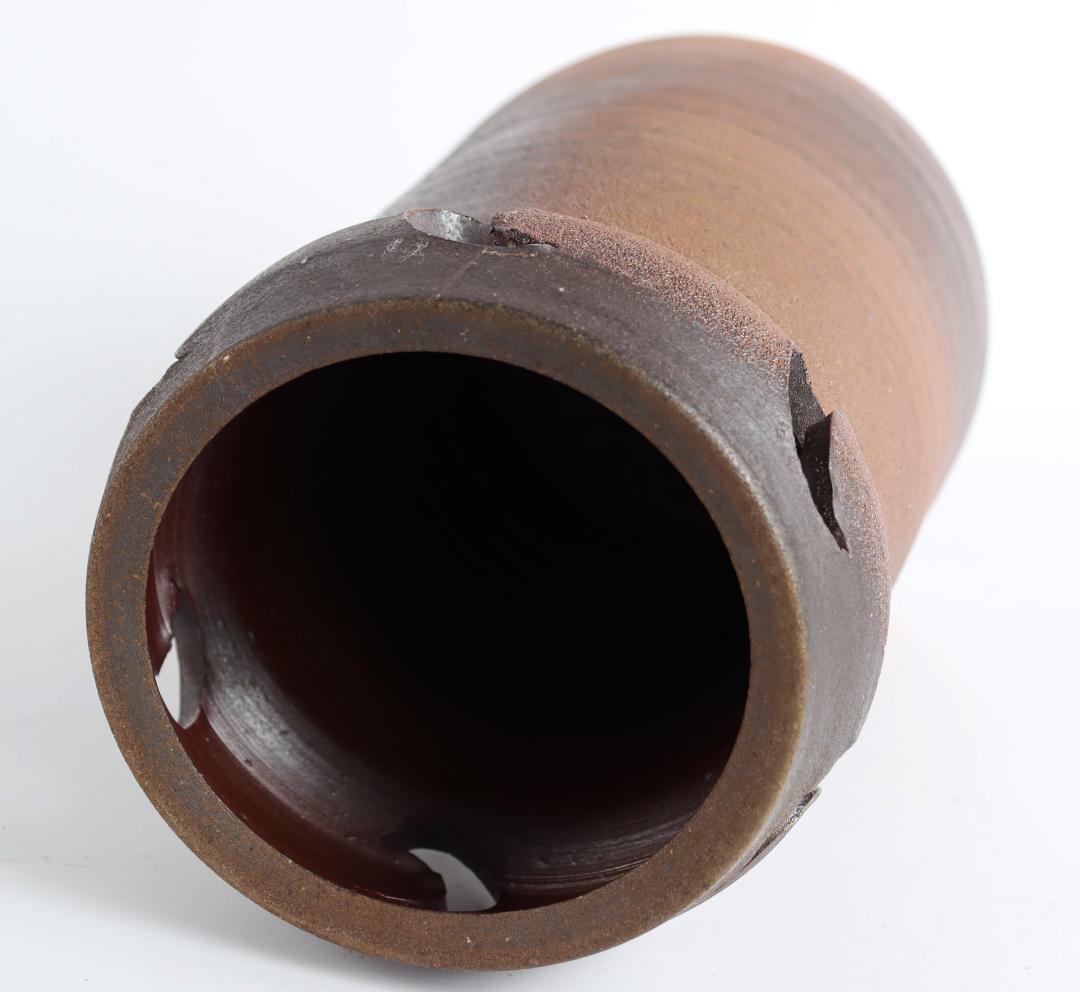 人間国宝『藤原雄』作 備前 月透し文 花器 花生 共箱 - メルカリ
