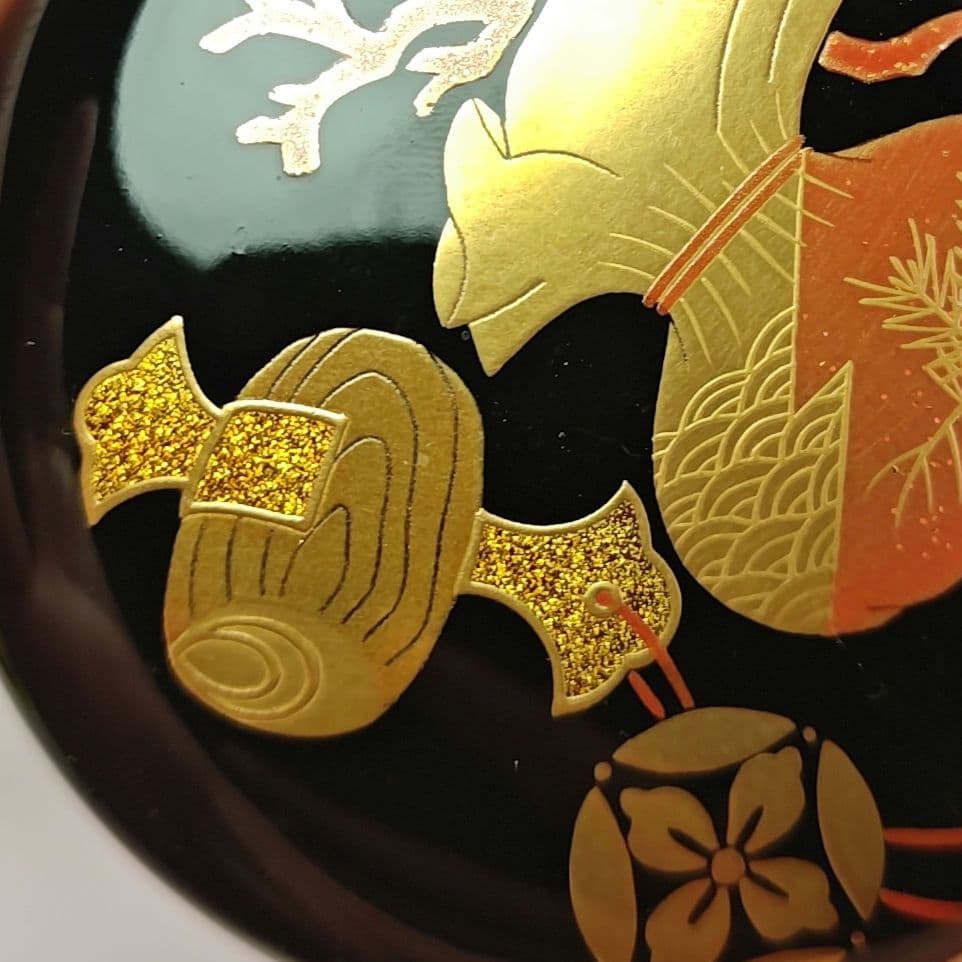 イ720 棗『竹内幸斎作』『宝尽蒔絵 大棗 共箱』漆塗