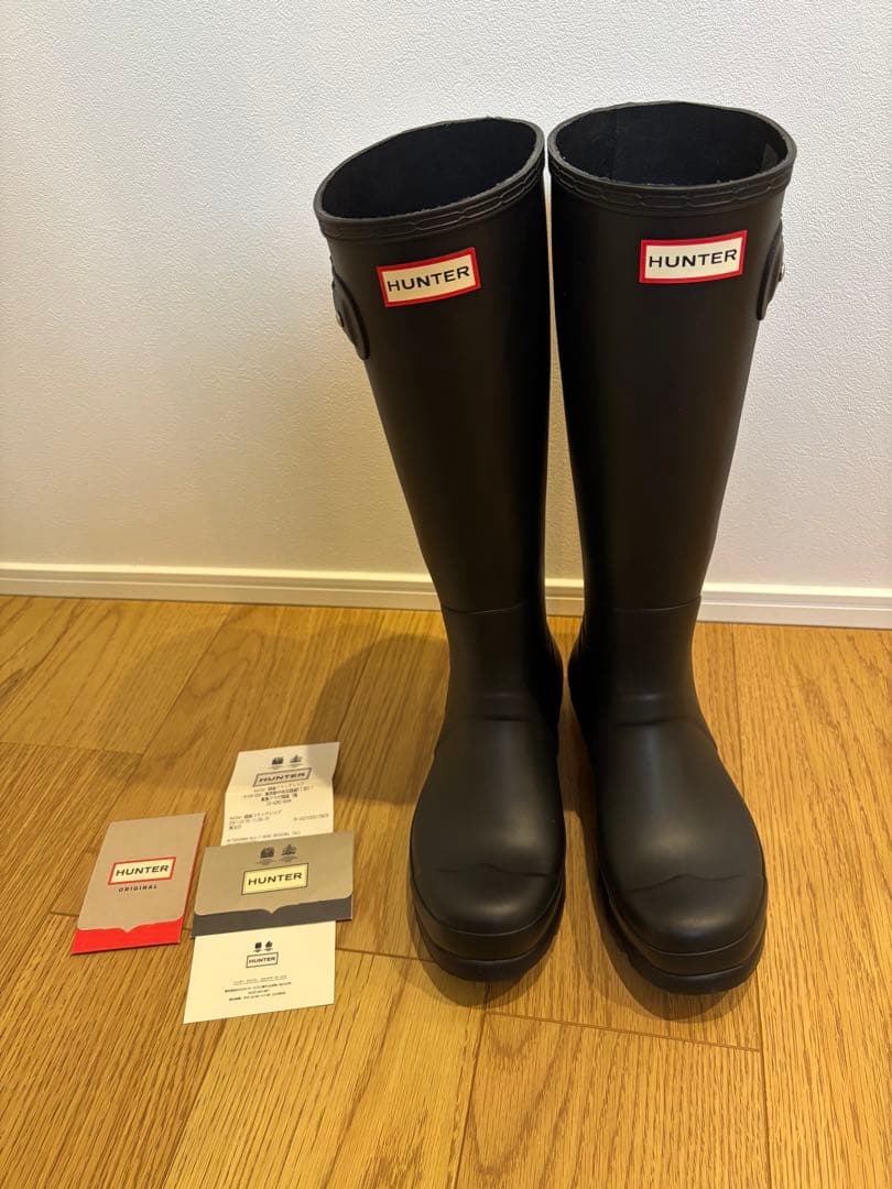 【木本】HUNTER ブラック 長靴 バックル付き HUNTER（ハンター） 長靴 レインブーツ レディース リファインド