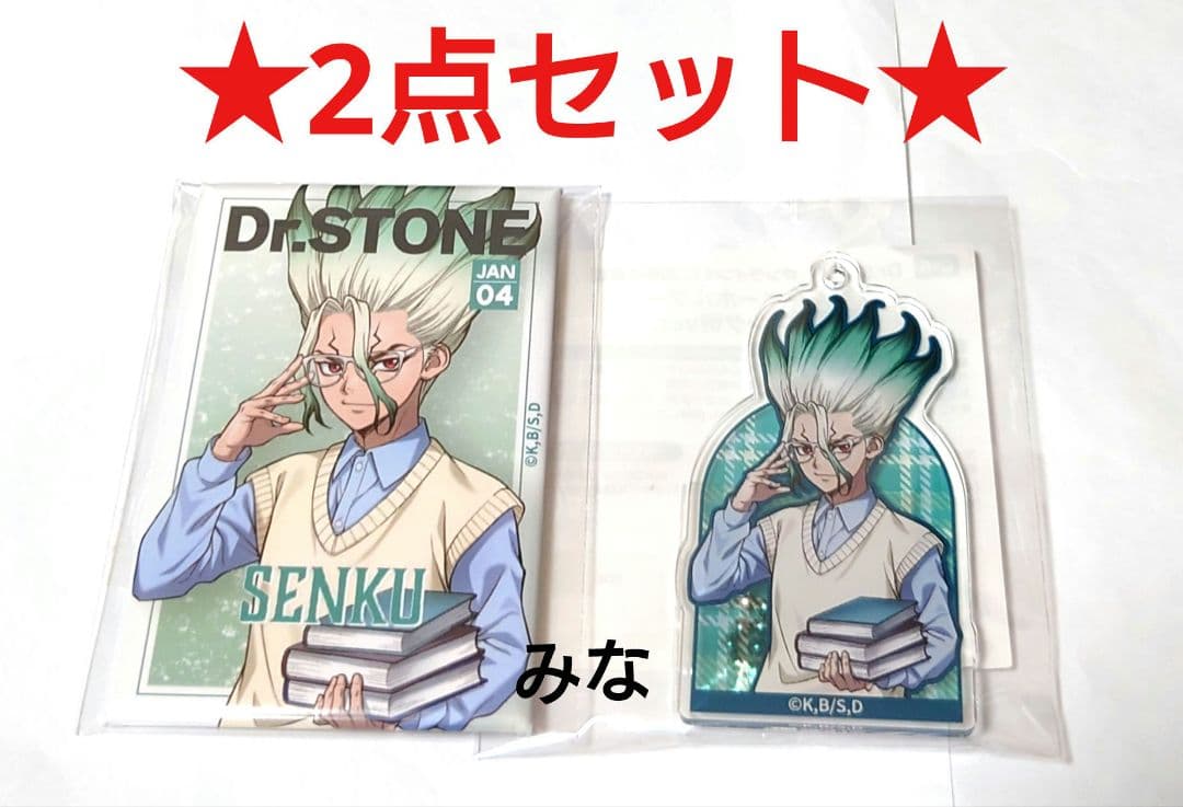Dr.STONE くじ引き堂 読書の秋編 缶バッジ アクキー 千空 2点セット