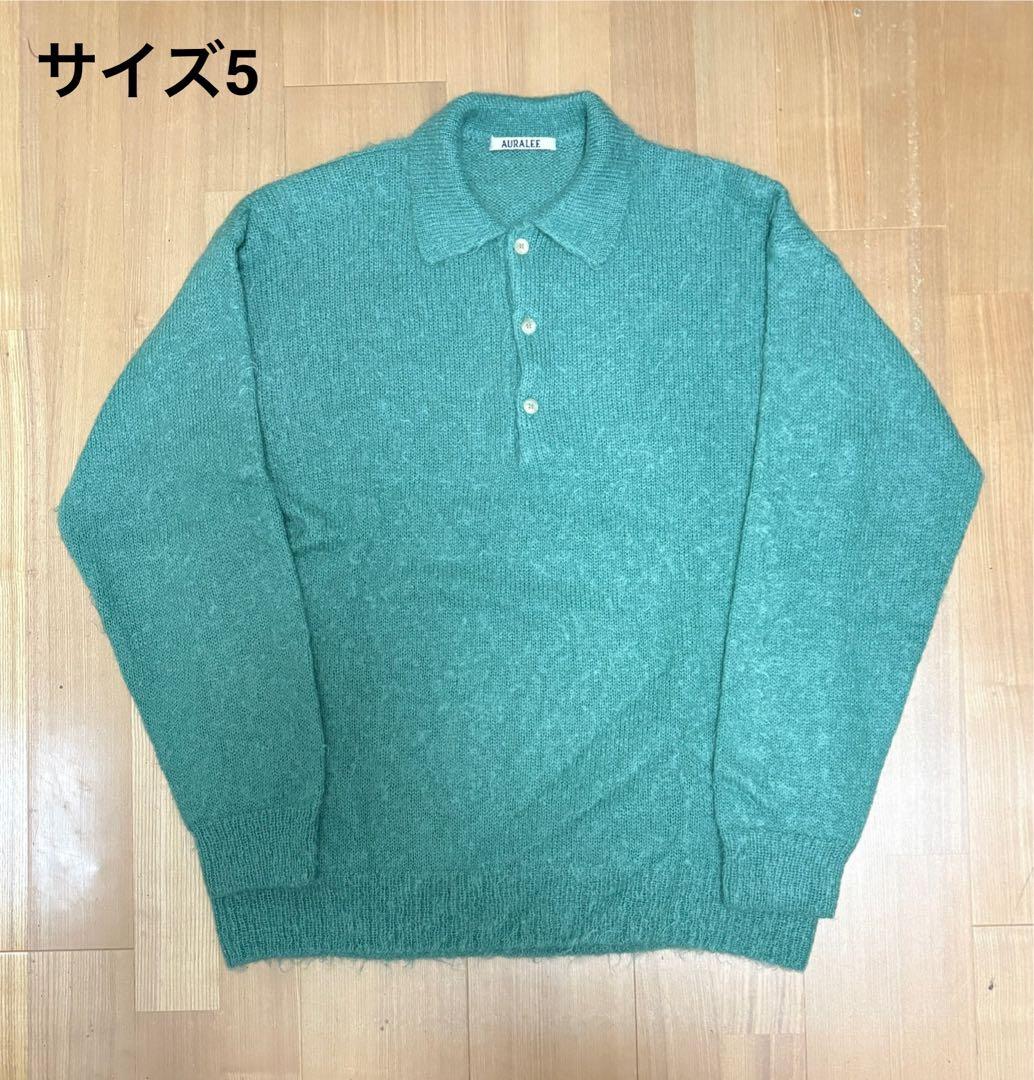 オーラリー BRUSHED SUPER KID MOHAIR KNIT POLO - メルカリ