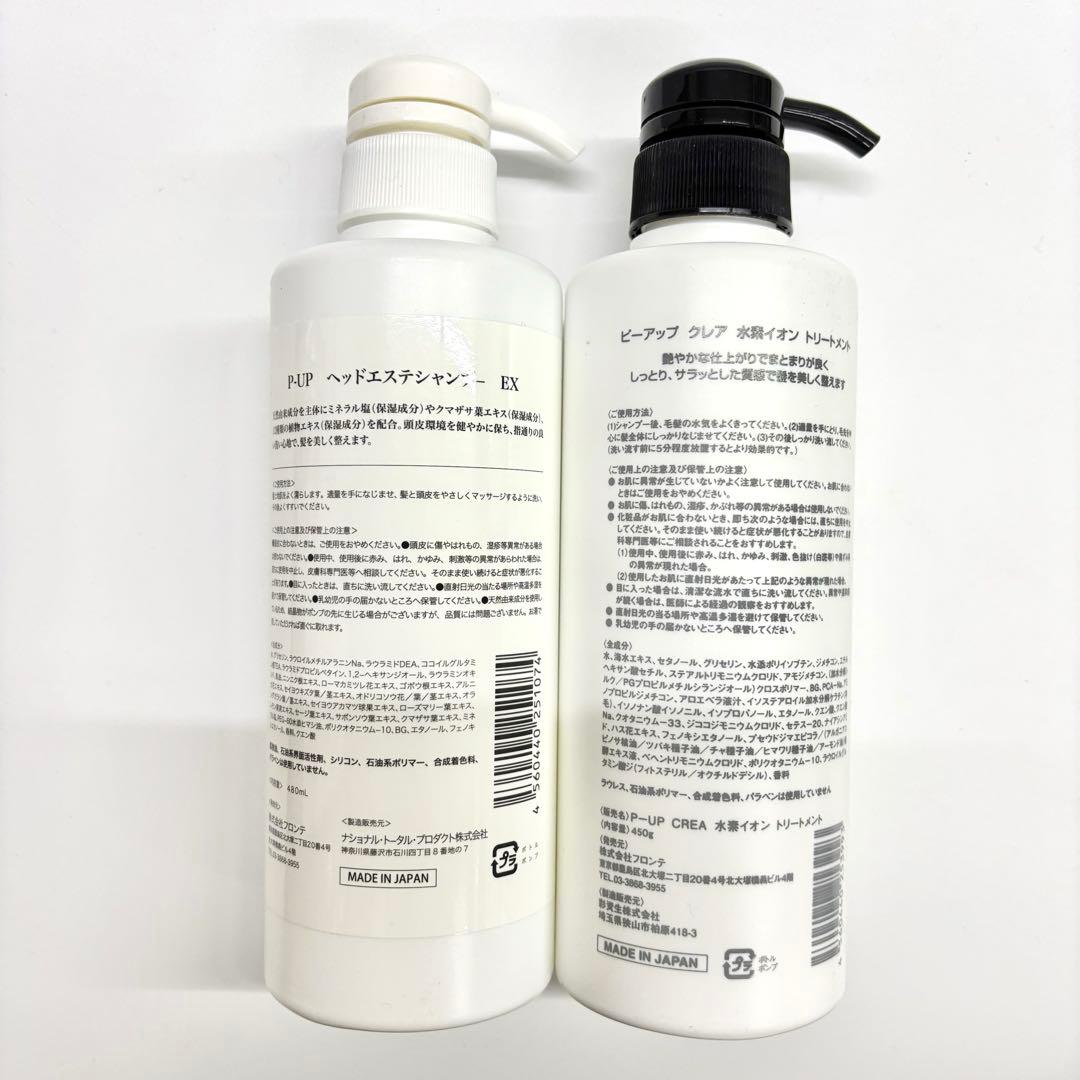 P-UP ヘッドエステシャンプー EX & クレア 水素イオン トリートメント