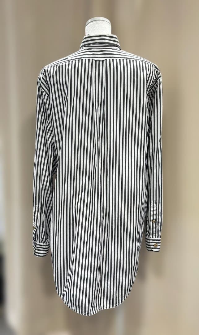 CHANEL シャネル ストライプ 長袖シャツ 38 コットン ヴィンテージ