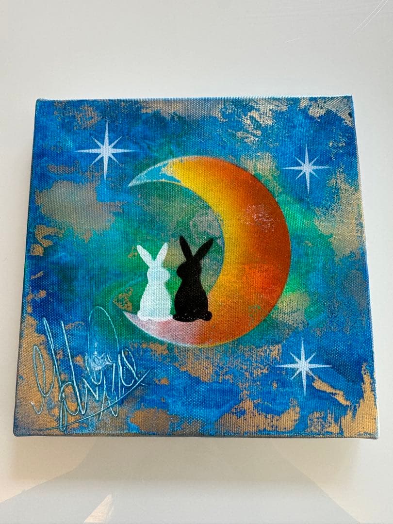 スプレーアートエデン 原画 S0キャンバス 月とうさぎ - メルカリ