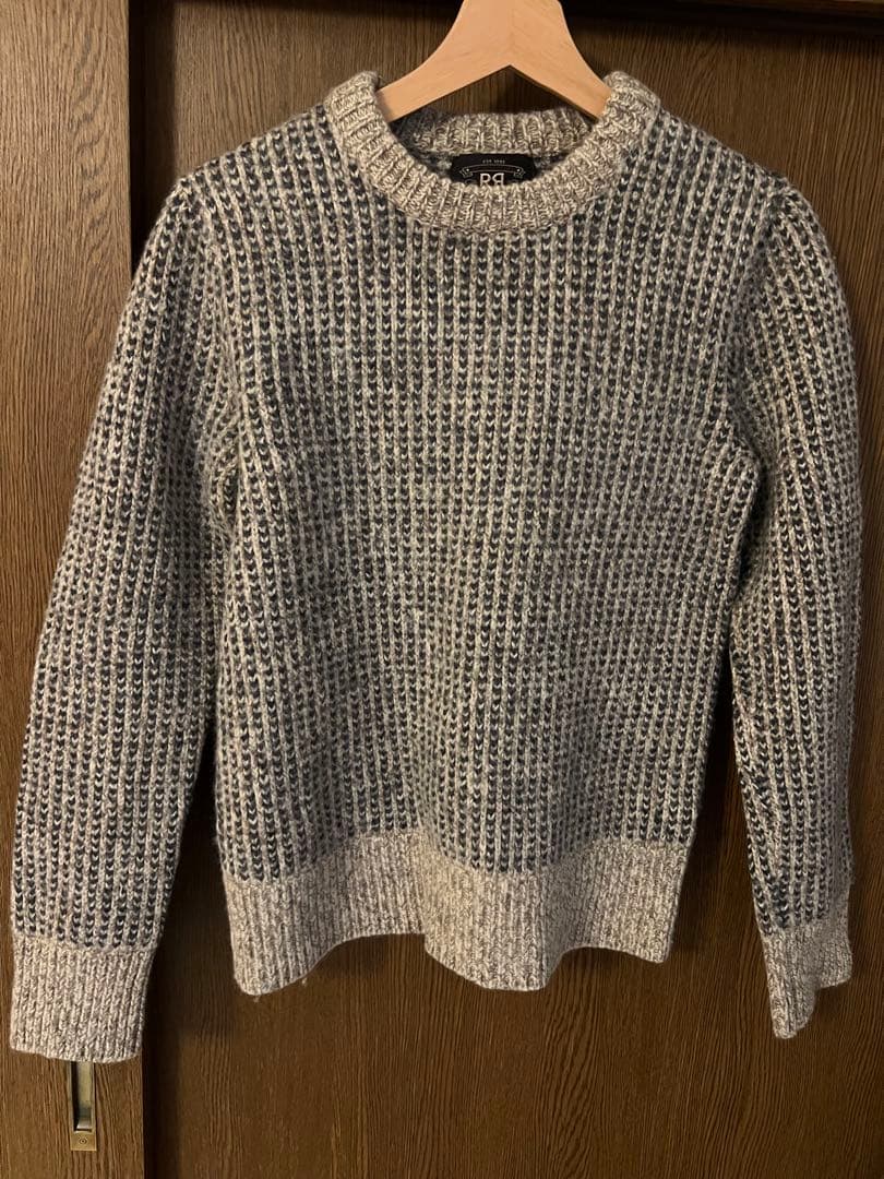 RRL リブ編みセーター アメリカ製 ダブルアールエル) RRL メリノウール アラン編み クルーネック