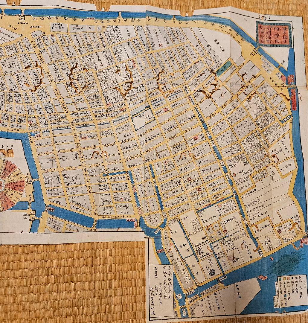 江戸切絵図【日本橋北神田浜町】尾張屋清七 古地図 詳細 ：東京都立図書館デジタルアーカイブ TOKYOアーカイブ