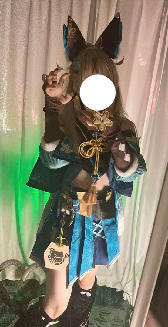 は*)様 原神 綺良々 コスプレ 一式 フルセット ウィッグ付き 三分妄想 原神 コスプレ 綺良々 きらら 衣装 ※ウィッグ 追加可 : ISRA