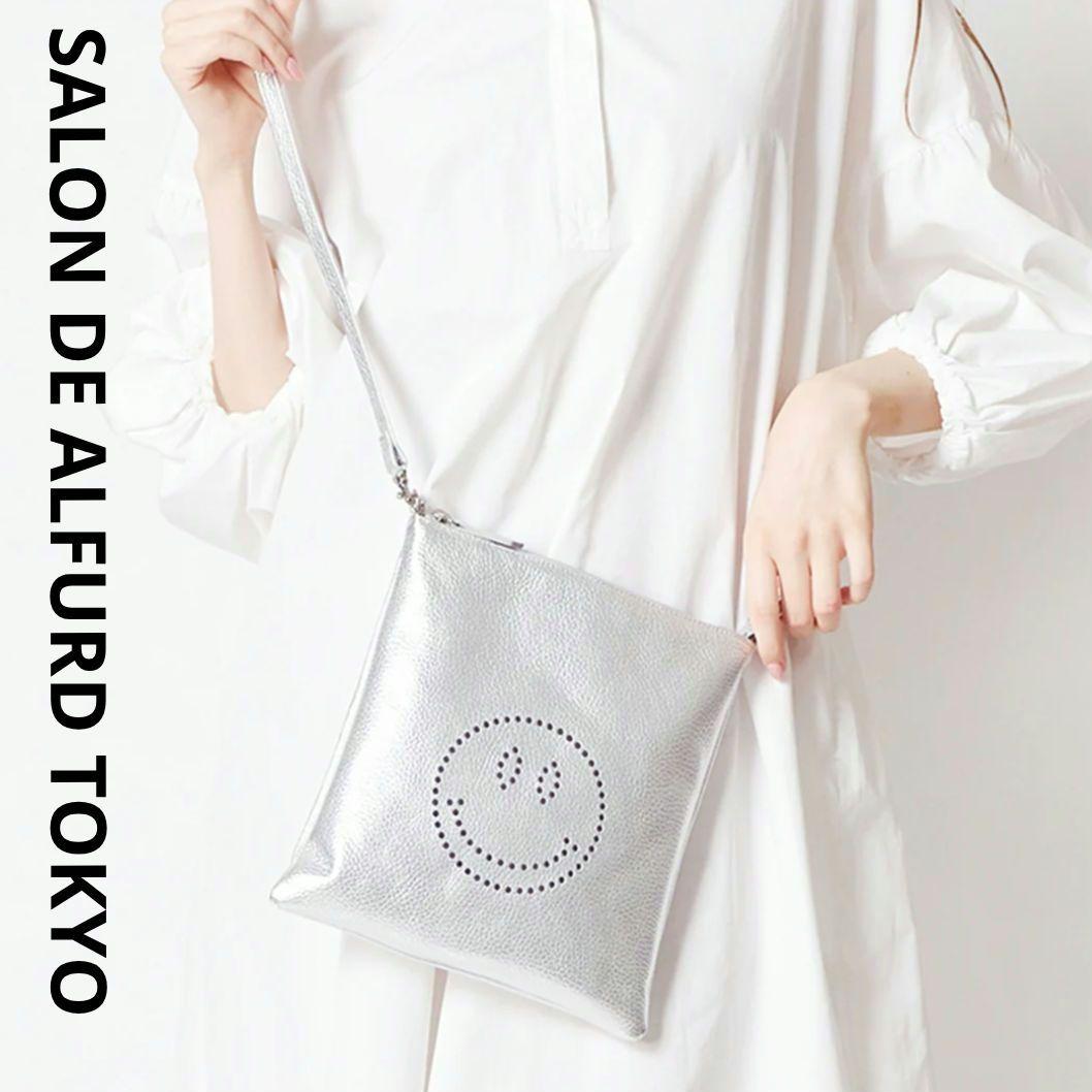 美品♪サロンドアルファード スマイル プチポシェット ショルダーバッグ シルバー スマイル プチポシェット Mサイズ 1360