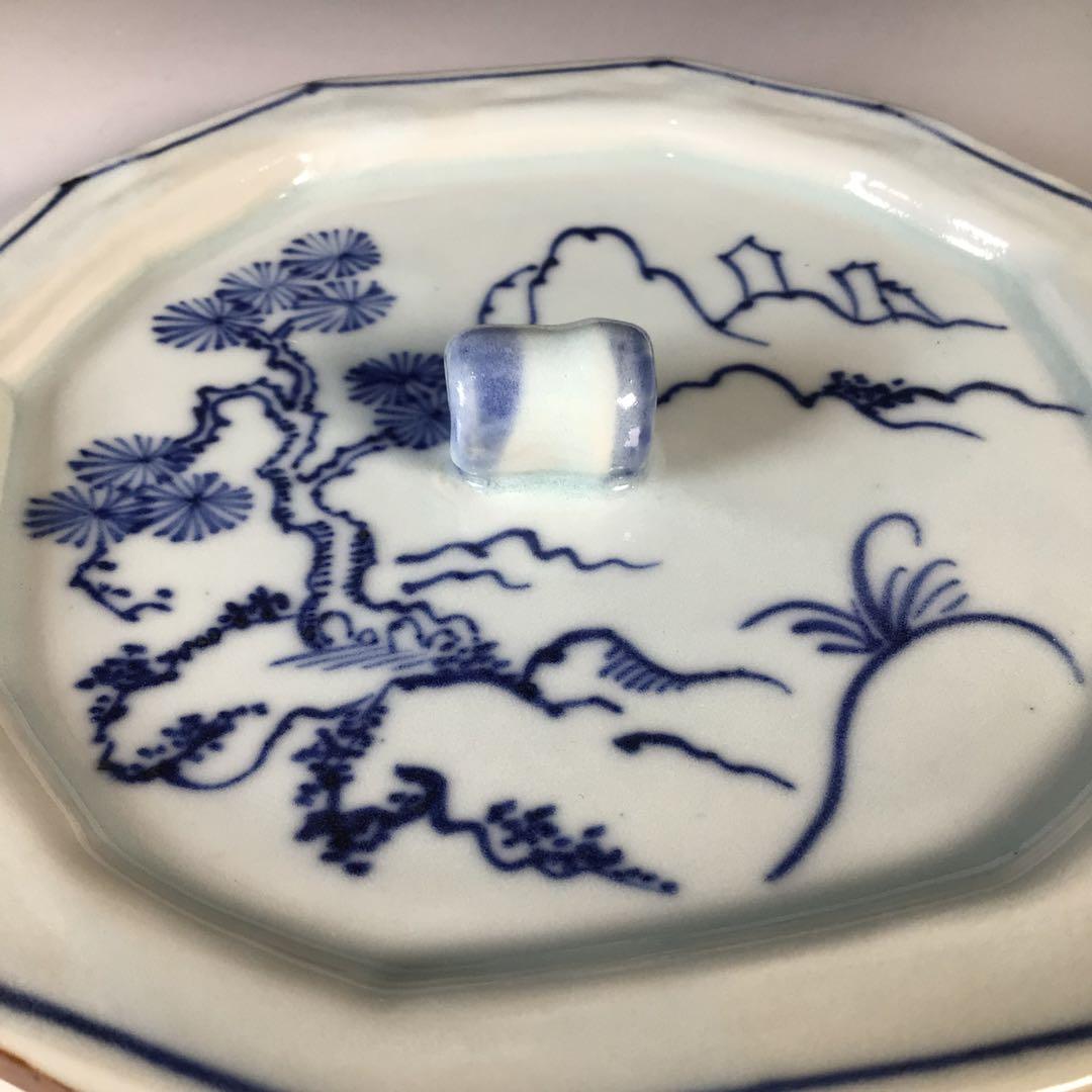 M777 水指 『凌山造』『染付山水人物文』『呉須十二角水