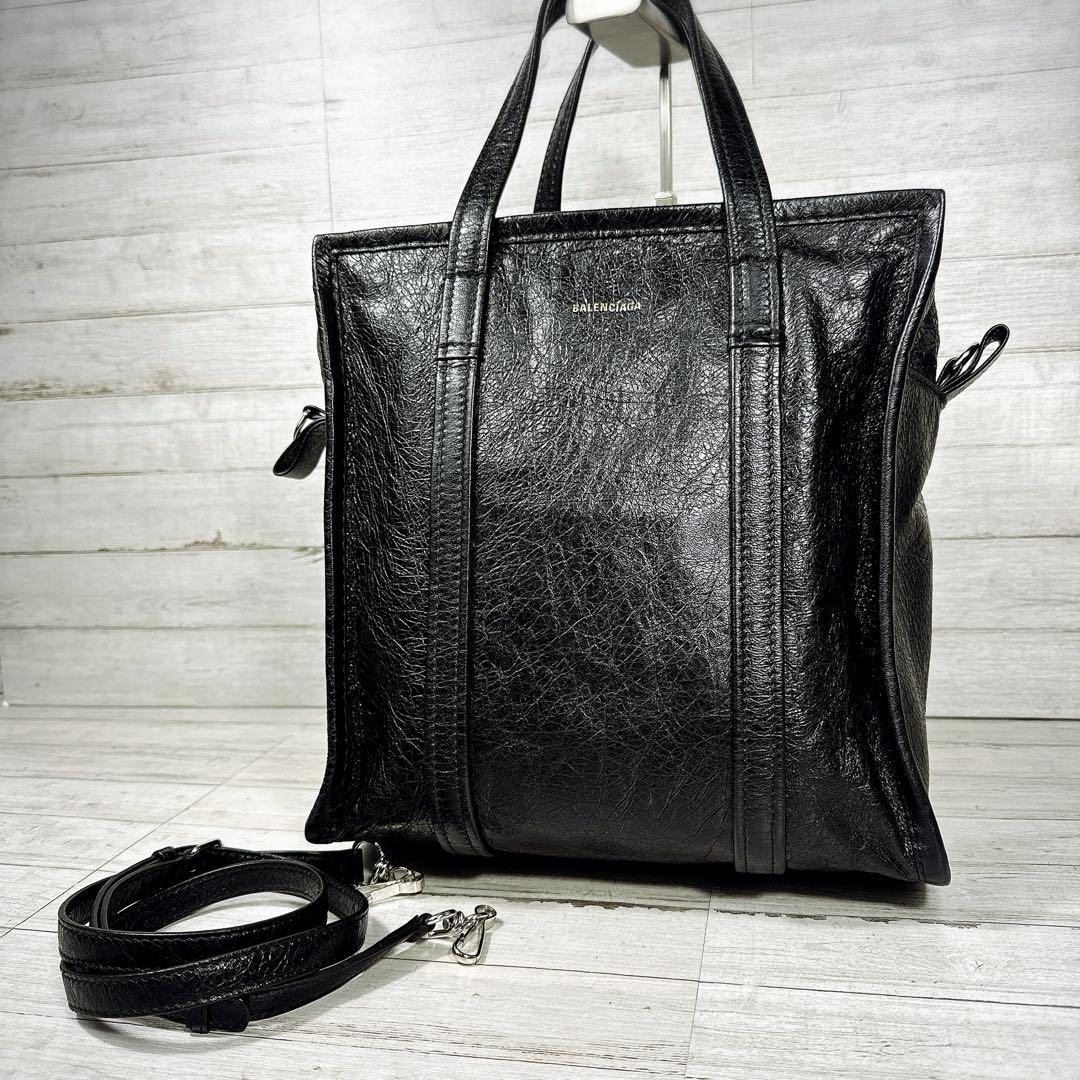 BALENCIAGA トート ショルダー 2way バザールショッパー 黒 S バレンシアガバザール ショッパーS グラフィティ 2WAY 黒 レディース