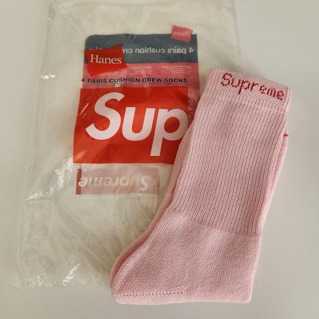 Supreme Hanes ソックス ピンク - メルカリ