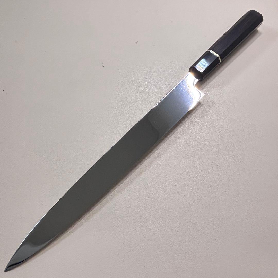 270mm柳刃包丁 鏡面 黒檀水牛八角柄 全鋼 和包丁'「鞘付き」 - メルカリ