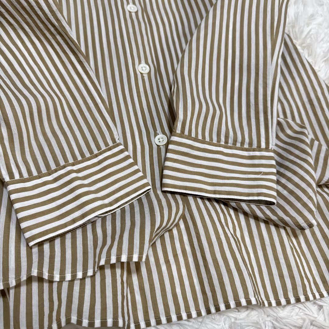 人気！ 美品✨ マーガレットハウエル コットンシルク丸襟ストライプ