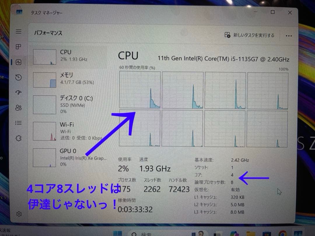 asus zenbook UX325E バッテリーと液晶新品の美品♪♪ - メルカリ