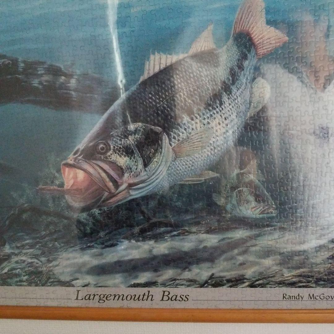 1000ピースパズルブラックバス額入り - メルカリ