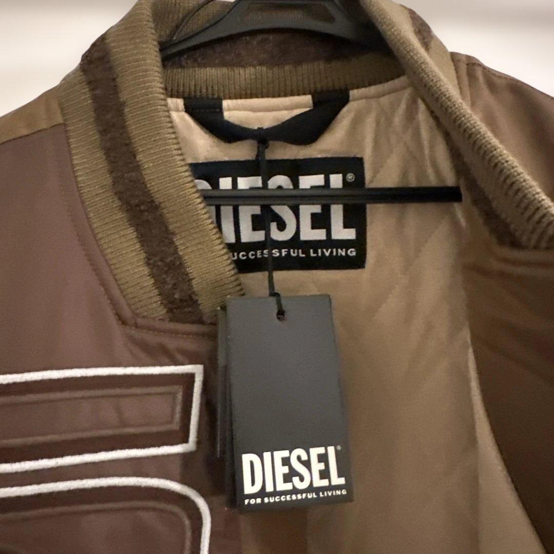DIESEL パッチワークスタジャン ブラウン - メルカリ