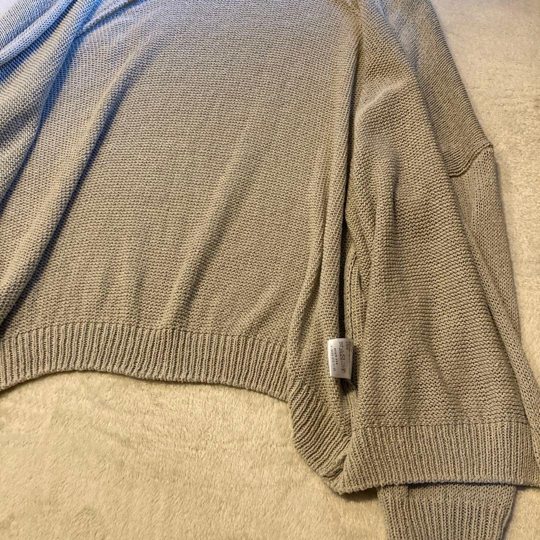 evam eva ドライシルク カーディガン シルク100% 羽織り グレージュ